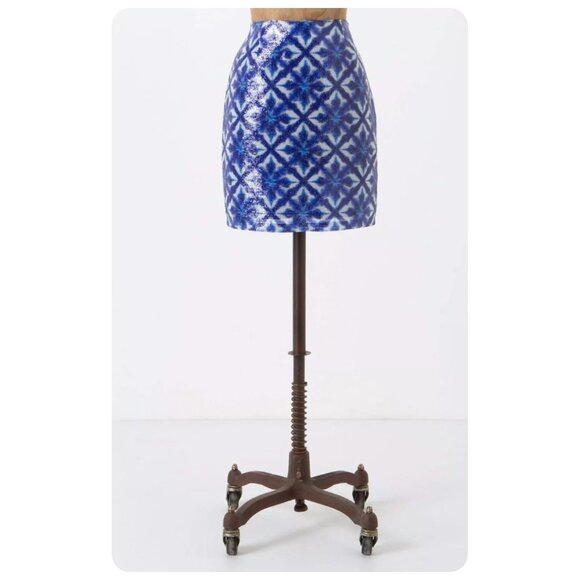 !! Anthropologie Cluny Reactive Shimmer Tile Blue Sequin Mini Skirt sz 2 - Picture 1 of 5